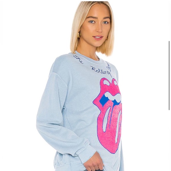 Madeworn: The Rolling Stones Chainstitch Sweatshirt in Blue Haze XS - Picture 2 of 8